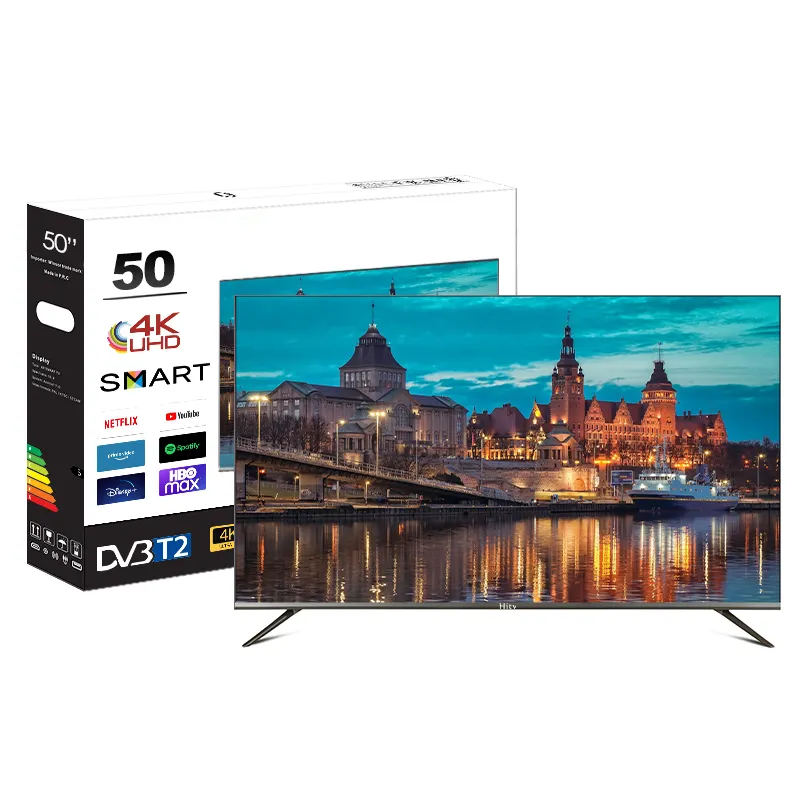 50 Inch Frameloze Led Tv Woonkamer Tv 4K Android 13 Lcd Plasma Televisie Smart Tv