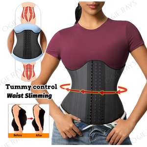 <span class=keywords><strong>Corset</strong></span> en latex à armatures en acier, ceinture amincissante pour le <span class=keywords><strong>ventre</strong></span>, gaine de maintien sous le buste, gaine de mise en forme pour l'entraînement, ceinture de maintien de la taille, shaper - Product Image 3