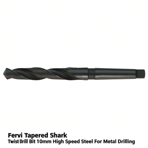 Fervi Tapered Shank Twist <b>Drill</b> <b>Bit</b> 10mm High Speed Steel For Metal Drilling - Product Image 1