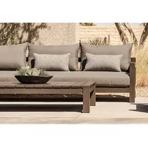 Classic Design Hotel Outdoor Garden Conversation Sofas Furniture Luxury Outdoor Aluminum Patio Sofa Set