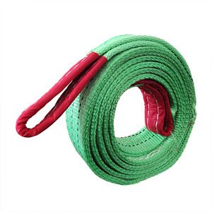 Eslingas de elevación planas sintéticas de poliéster de alta tenacidad de 1-30 toneladas, de color, tejidas, con ojales, para elevación de carga - Product Image 2
