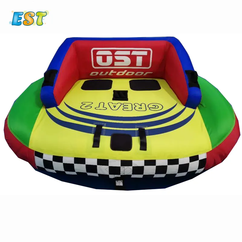 2 Persons Inflatable Aqua Floating Towable Toys Tube Ski Boat Donut Boat Ride Fly Tube for Water Sport Games Carton East Sports