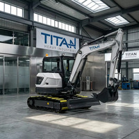Nouvelle conception, mini-excavatrice chinoise de 6 tonnes, fabricant TE65, excavatrice sur chenilles de 6,6 tonnes, homologuée CE EPA, Yanmar Euro 5