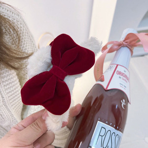 Autumn and winter plush hair accessories, sweet and cute New Year hair <b>clips</b>, <b>bow</b> hair <b>clips</b>, flattering and youthful hair - Product Image 3