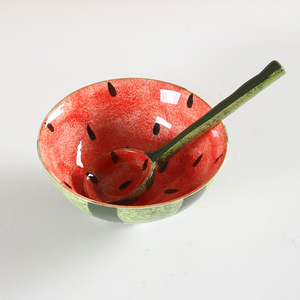 Cuillère à pastèque en céramique pour enfants, ustensile d'alimentation pour bébé avec design en forme d'arc, de 2 à 4 ans - Product Image 4