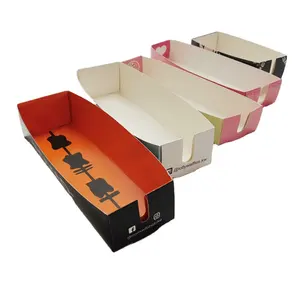 customized print waffle stick box, waffle paper tray
