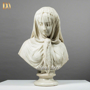 Busto <span class=keywords><strong>de</strong></span> Mármol <span class=keywords><strong>de</strong></span> Tamaño Real <span class=keywords><strong>de</strong></span> la Dama Velada Blanca para Decoración del Hogar - Product Image 3