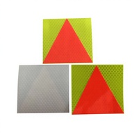EVEREFLEX Haute visibilité, PMMA de qualité diamant, réfléchissant, certifié CE, auto-adhésif, 9,2 cm x 9,2 cm, triangle/rectangulaire, sécurité routière