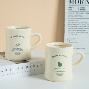 Usine en gros 12oz Vintage Style rétro classique crème lait <span class=keywords><strong>tasse</strong></span> personnalisée créative épaisse en céramique café Diner tasses - Product Image 2