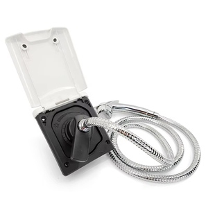 Doccia Esterna per Camper e Imbarcazioni Originale Colore Nero Resistente ai Raggi UV con Coperchio Accessori Nautici per Barche - Product Image 1