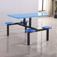 Ensemble de table et chaises de salle à manger modernes pliables en acier inoxydable 8 places pour cantine scolaire, usage domestique et restaurant - Vente en gros