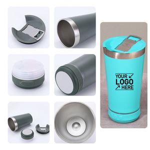 Gobelet isotherme à double paroi en acier inoxydable de 16 oz avec logo personnalisé, haut-parleur intégré, pour voyage, camping, musique, bière - Product Image 3