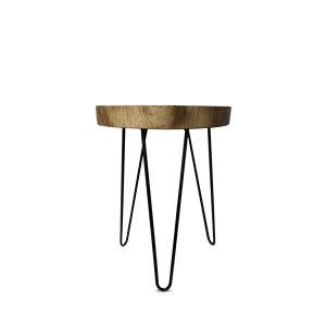 Table d'appoint ronde moderne avec pieds en fer, bois d'Indonésie, design minimaliste, écologique, Gubuk Bali pour la maison, salon - Product Image 4