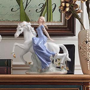 Décorations créatives pour la maison en céramique Figurine de fille d'équitation en porcelaine européenne Cadeau de mariage élégant Cadeaux de décoration pour la maison - Product Image 1