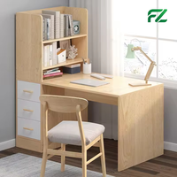 Bureau d'ordinateur moderne et durable en aluminium avec étagères et tiroirs, options multicolores pour le bureau à domicile