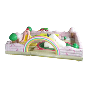 Prix usine extérieur personnalisé PVC arc-en-ciel gonflable parc d'attractions gonflable videur château cours pour les enfants pour l'événement - Product Image 1