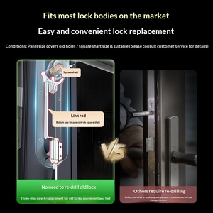 ล็อคอิเล็กทรอนิกส์อัจฉริยะสำหรับประตูบานเลื่อนอะลูมิเนียมแบบ Broken Bridge และระเบียง ปลดล็อคด้วยลายนิ้วมือ รหัสผ่าน รีโมท ผ่านแอป <span class=keywords><strong>TTLock</strong></span>/<span class=keywords><strong>TUYA</strong></span> - Product Image 3