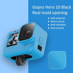 Housse de protection en silicone pour <span class=keywords><strong>GoPro</strong></span> <span class=keywords><strong>Hero</strong></span> 10 9, boîtier à manches noires, cadre avec lanière, accessoire pour Go pro 10 9 - Product Image 5
