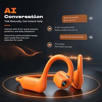 Casque Sportif Ouvert à Porter autour du Cou avec Caméra 8MP, Commande Vocale IA, Appels Audio/Vidéo en Temps Réel, Traduction, Résistant à la Transpiration et Enregistrement