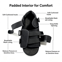 Sepatu Pasca Operasi Comfort Heel Offloading Model Musim Panas Bahan Mesh Velcro EVA Bantalan Wedge Heel untuk Luka Operasi, Luka Pada Kaki, dan Plantar Fasciitis