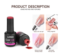 Vernis à Ongles Gel UV Œil de Chat de Luxe Professionnel 17 Couleurs, Très Pigmenté, Longue Tenue, Résine Soak-Off pour DIY, Gel de Couleur d'Art