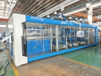 Mesin Thermoforming Empat Stasiun Otomatis Penuh PP/PET/PS untuk Produksi Cakram Sekali Pakai