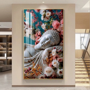 Vente en gros d'usine : Peintures murales en porcelaine LED avec statue de Bouddha exquise de haute qualité, idéales pour la décoration de bureaux et de maisons - Product Image 5