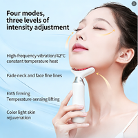 Masseur pour le cou et le visage, masseur multifonctionnel pour le visage avec deux sondes, 5 lumières colorées, 4 modes et design ergonomique