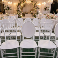 Chaises de réception de mariage blanches de luxe, empilables, chaises de banquet, chaises de fête en plein air, décorations pour événements, fournitures pour fêtes