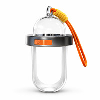 Lampu Camping LED Kapsul Transparan Dengan Tali Kepang Baterai 1200mAh Cahaya Putih Hangat/Dingin 3 Mode Cahaya Lampu Gantung