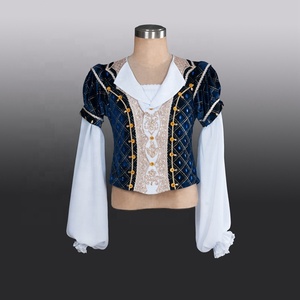MP015 blu scuro e bianco Raymonda <span class=keywords><strong>uomo</strong></span> ballerina di danza classica Costume di variazione maschile tunica - Product Image 1