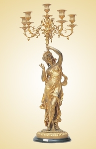 Candelabro in Stile Francese con 5 Bracci e Statuette di Muse Dorate per Decorazione Casa, Attività Religiose e Matrimoni - Product Image 6