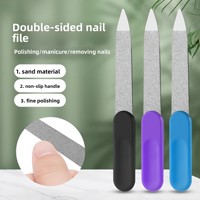 Lime à ongles double face lavable, outil de manucure, bandes de ponçage et de polissage, éliminateur de peaux mortes, outils de soin des ongles résistants à la rouille
