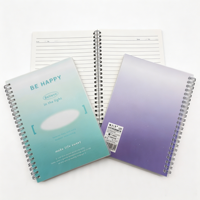 Carnet à spirale A5 personnalisé en gros, couverture transparente en PP, carnet vierge en gros pour fournitures scolaires