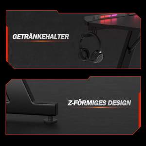 Table de jeu noire moderne en acrylique pour jambes Bureau Rocksolid <span class=keywords><strong>Gamer</strong></span> avec éclairage LED Table de jeu allemande Bureau de jeu en forme de Z - Product Image 2