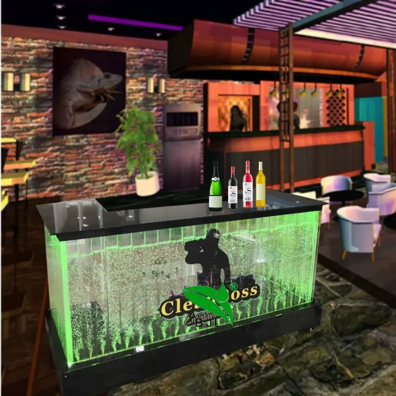 Mobili da bar su misura moderno mobile led che cambia colore contatore bar liquore parete bolla d'acqua