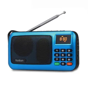 Rolton W405 TF-Karte USB-Empfänger Musik-Player Wiederauf ladbarer tragbarer Mini-FM-Radio-Player mit LED-Anzeige