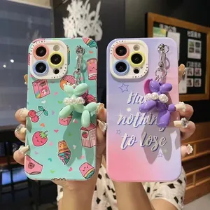 Star Three-In-One Puppy Pendant Cell Phone Case for iPhone for Samsung for Huawei