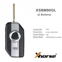 Clé intelligente de moto Xhorse XSBM90GL XM38 B-MW 2026 avec puce 8A et coque à 3 boutons