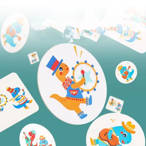 เกมลูกเต๋าไม้จับคู่ไดโนเสาร์ซิร์คัส พร้อมแฟลชการ์ด เกมต่อสู้ เสริมสร้างตรรกะและการคิด ของเล่นเสริมพัฒนาการแบบอินเทอร์แอคทีฟสำหรับพ่อแม่ลูก - Product Image 5