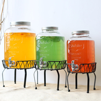 4l 5l 8l Glazen Mason Pot Met Metalen Kraan Fruit Kruiden Sap Dispenser Drankpartijen Serveren Keukengerei Opbergfles
