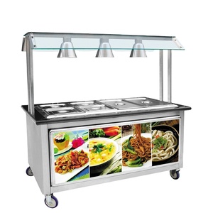 Calentador de Alimentos Eléctrico Comercial Independiente, Capacidad 3/4/5/6, Acero Inoxidable, Baño María, Gabinete con Cubierta de Vidrio, Mostrador para Catering - Product Image 5