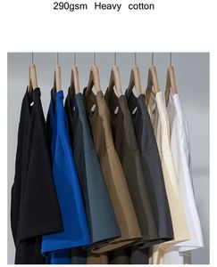 T-shirts pour hommes de haute qualité, 290 GSM, poids lourd, 100% coton, coupe ample, couleur unie, respirant, écologique - Product Image 4