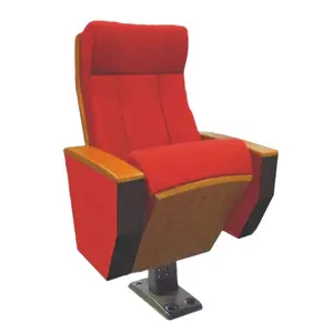 High Quality Single Leg Fabric Opera Music House Auditorium Chair with Writing Tablet