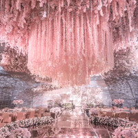 Décoration de Mariage Suspension Plafond Guirlande de Fleurs Glycine Artificielle Décoration d'Intérieur