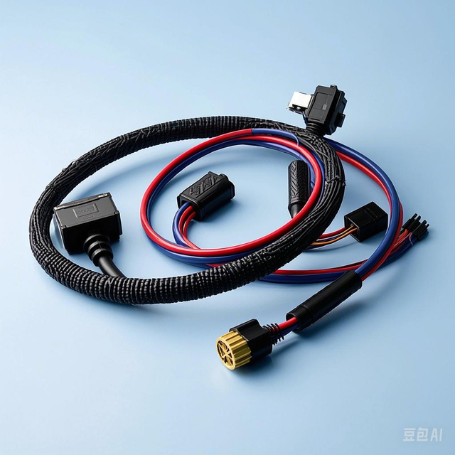 Automotive ECU Wiring Harness PVC Jacket Copper Core Connector Adapter Red Blue Black Cables