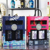 Boîtes cadeaux en carton ondulé écologiques personnalisées avec poignée en corde et impression en relief pour 2 bouteilles de vin, idéales pour les cadeaux de fête