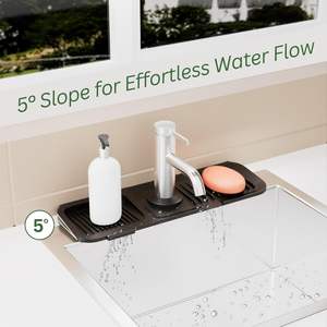 New Custom Eco-friendly Reusable Heat Resistant Silicone Faucet <b>Splash</b> <b>Guard</b> with Absorbent Mat for <b>Kitchen</b> <b>Sink</b> - Product Image 5