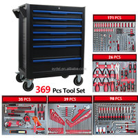 Chariot à outils de service automobile Aydel à 7 tiroirs avec ensemble d'outils de réparation automobile professionnels, roulettes robustes de 5 pouces pour atelier, magasin 4S