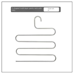 Estante de almacenamiento de acero inoxidable tipo S grueso para interior, multifuncional, antideslizante, sin rastro, percha para ropa, pantalones, faldas - Product Image 6